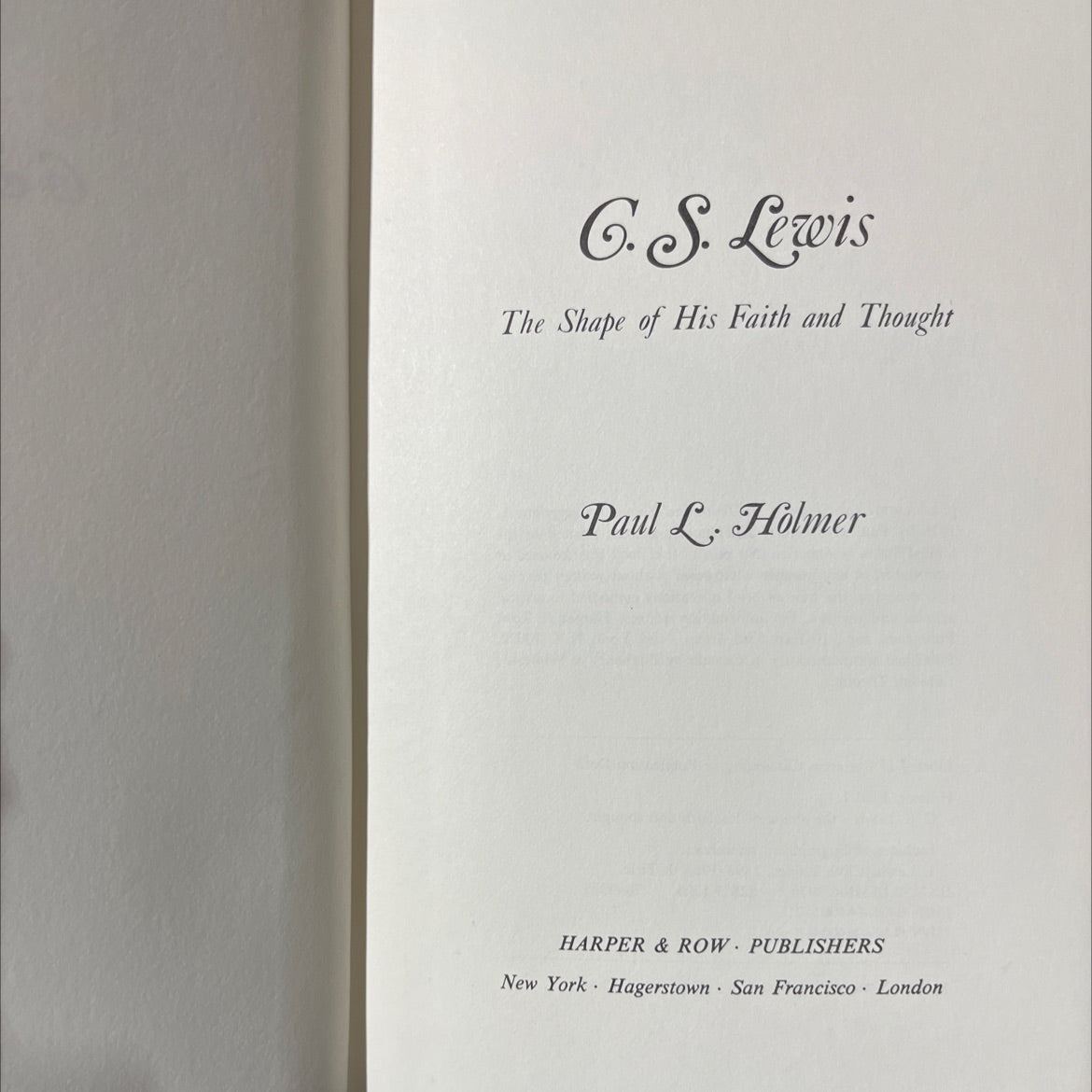 c. s. lewis: the shape of his faith and thought book, by Paul L. Holmer, 1976 Hardcover image 2