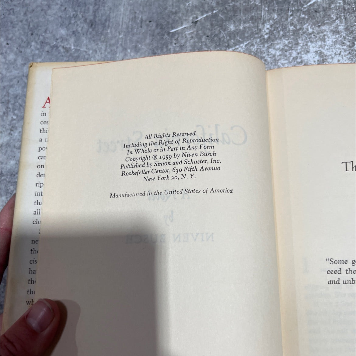 california street and a novel book, by niven busch, 1959 Hardcover image 3