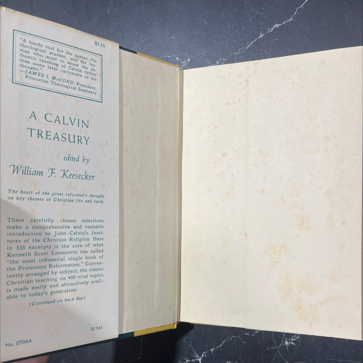 calvin treasury selections from institutes of the christian religion book, by john calvin, 1961 Hardcover image 4