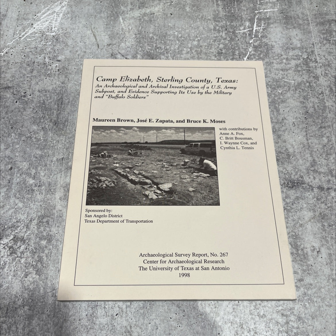camp elizabeth, sterling county, texas: an archaeological and archival investigation of a u.s. army subpost, and image 1