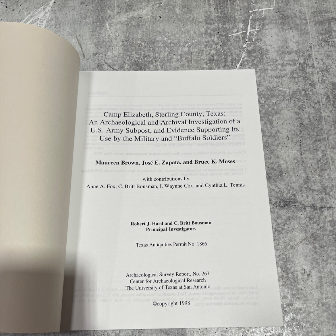 camp elizabeth, sterling county, texas: an archaeological and archival investigation of a u.s. army subpost, and image 2