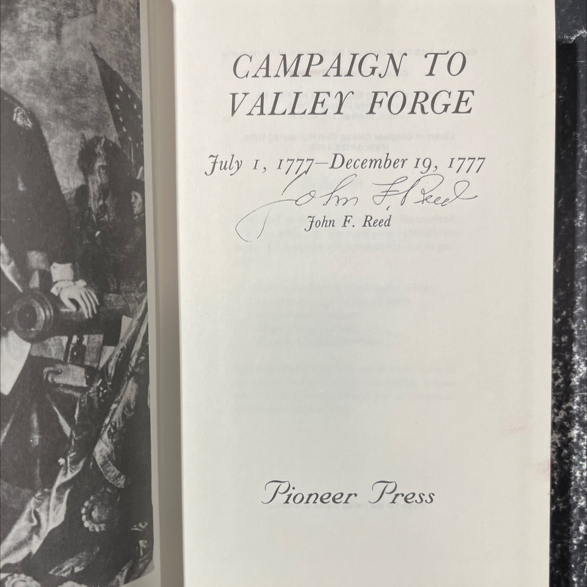 campaign to valley forge july 1 1777-december 19 1777 book, by john f. reed, 1980 Hardcover image 2
