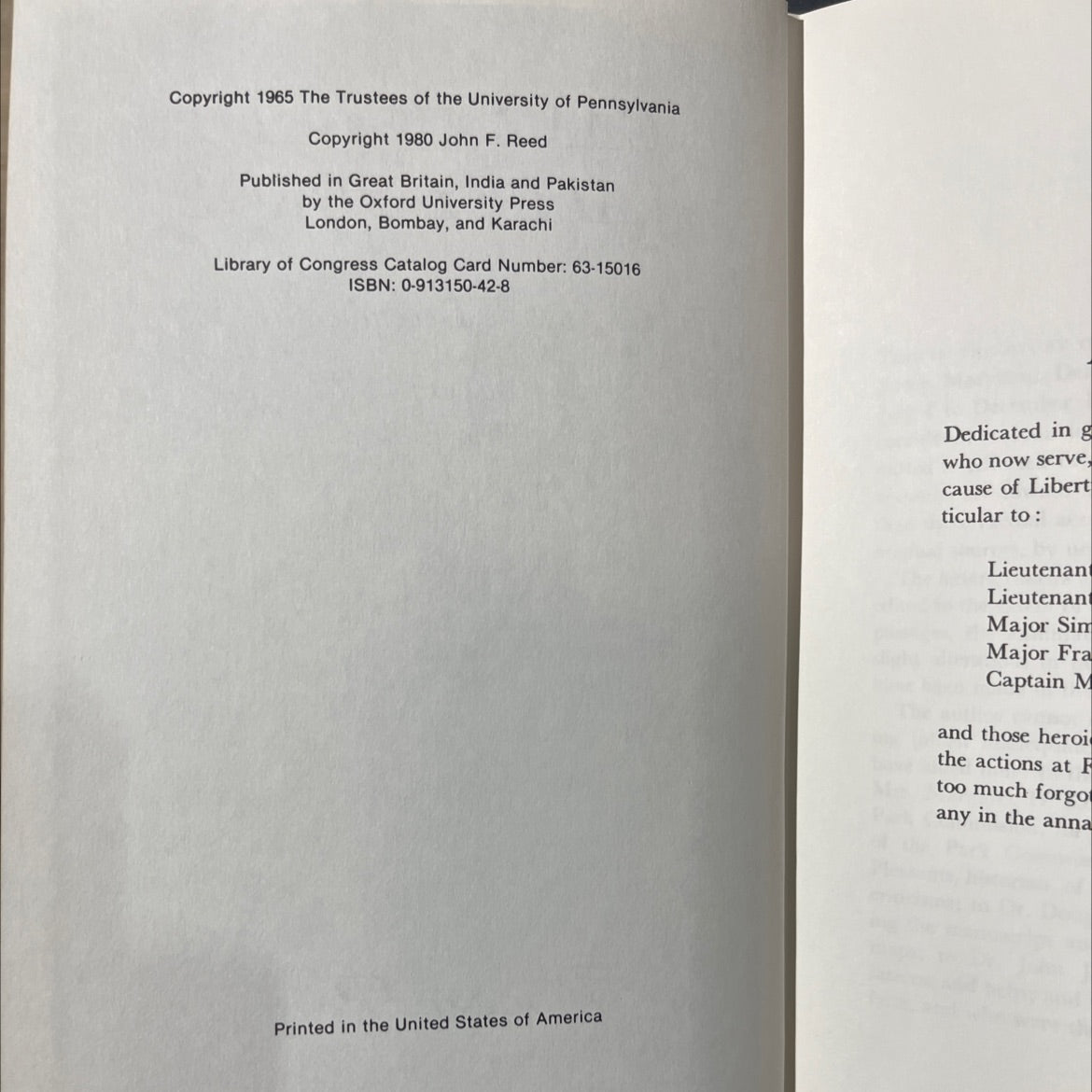 campaign to valley forge july 1 1777-december 19 1777 book, by john f. reed, 1980 Hardcover image 3