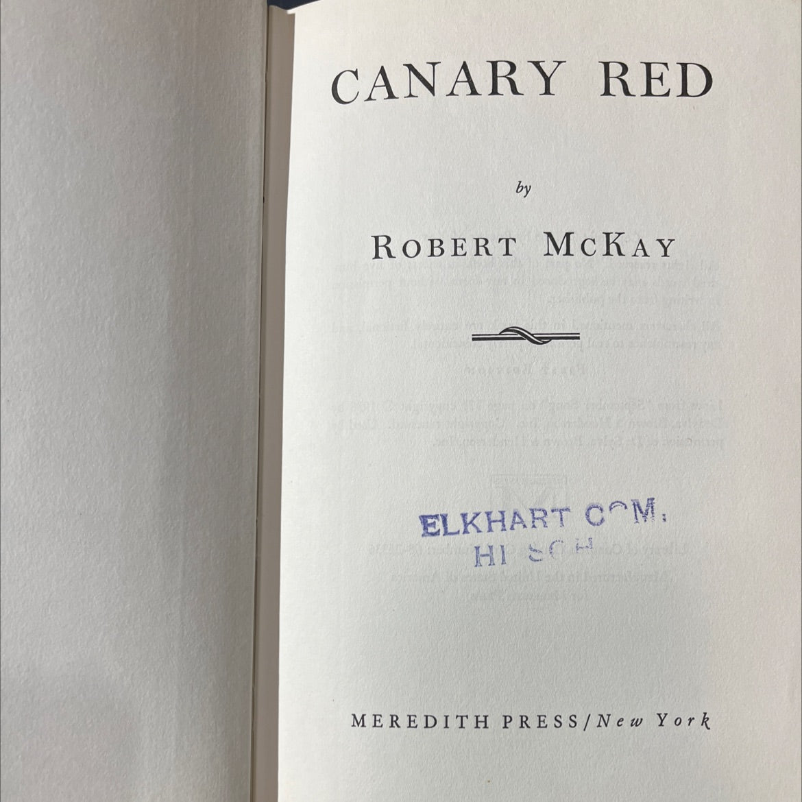 canary red book, by robert mckay, 1968 Hardcover image 2