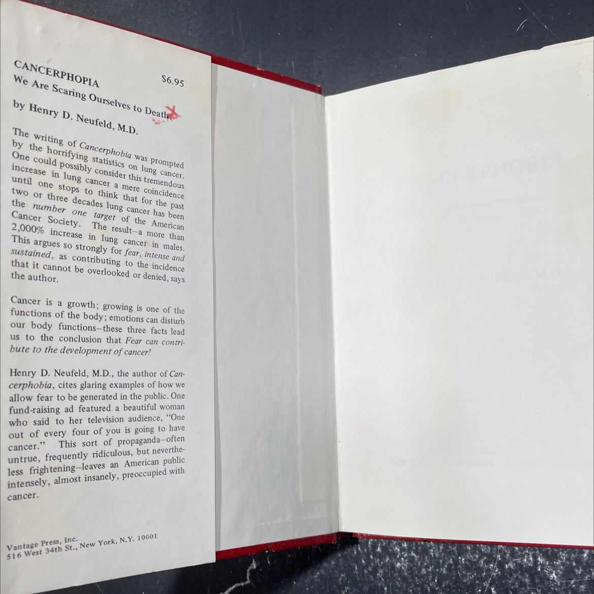 cancerphobia we are scaring ourselves to death book, by henry d. neufeld, m.d., 1979 Hardcover image 4