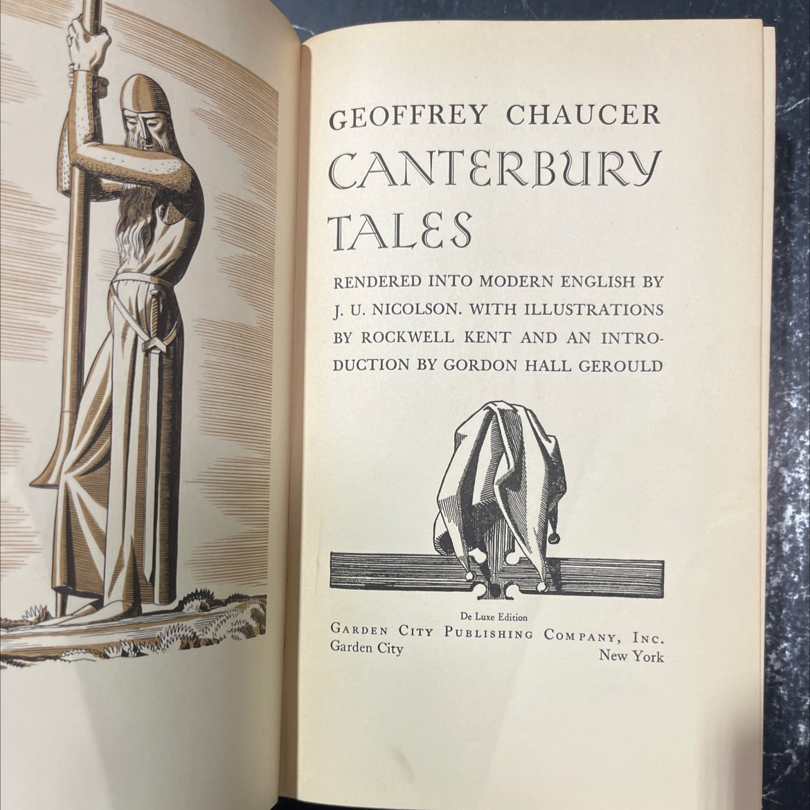canterbury tales rendered into modern english book, by geoffrey chaucer, 1934 Hardcover image 2