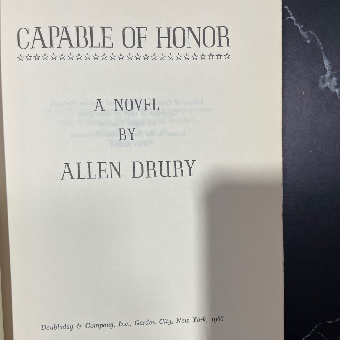 capable of honor a novel book, by allen drury, 1966 Hardcover, First Edition, Vintage image 2