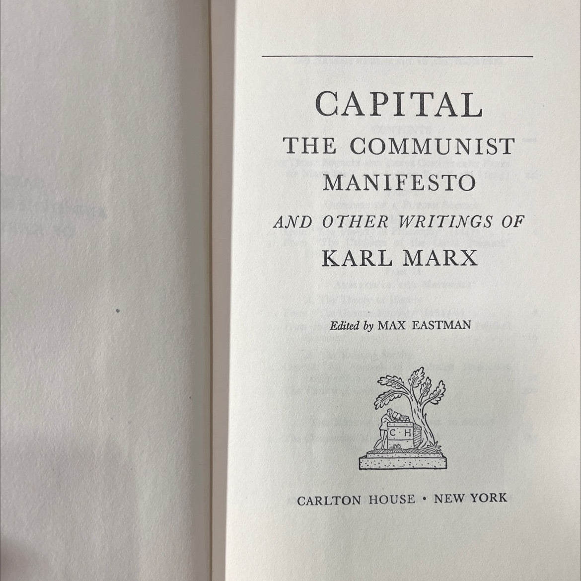 capital the communist manifesto and other writings of karl marx book, by karl marx, 1932 Hardcover image 2