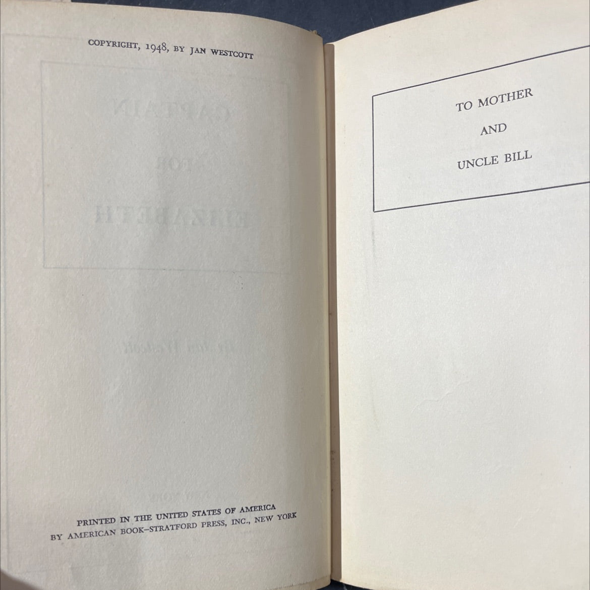 captain for elizabeth book, by jan westcott, 1948 Hardcover image 3