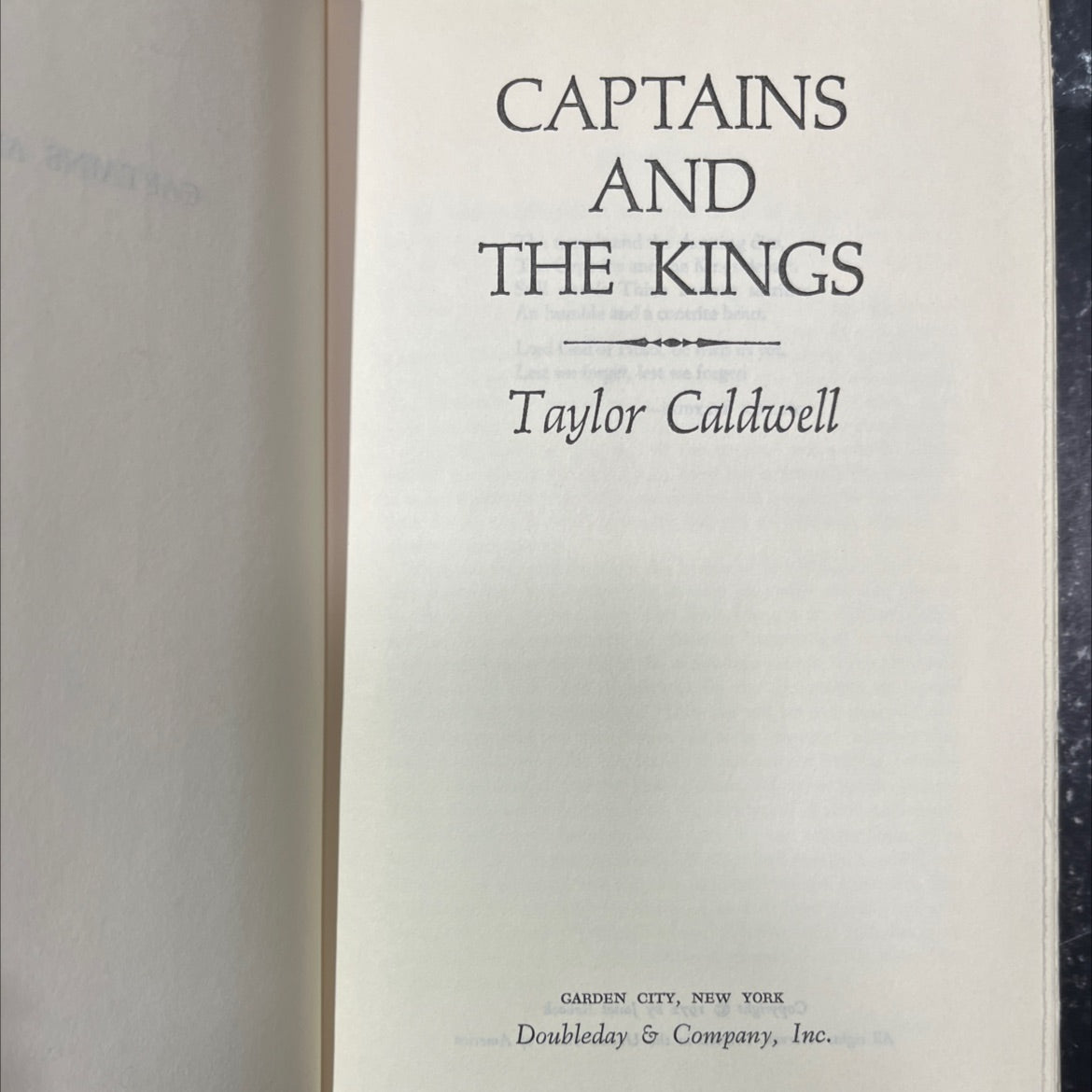 captains and the kings book, by Taylor Caldwell, 1972 Hardcover image 2