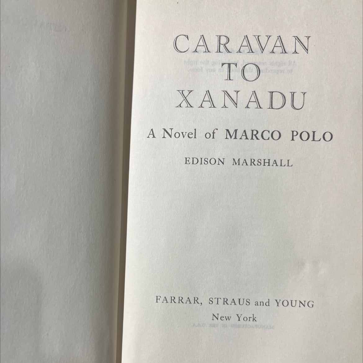 caravan to xanadu a novel of marco polo book, by edison marshall, 1953 Hardcover image 2