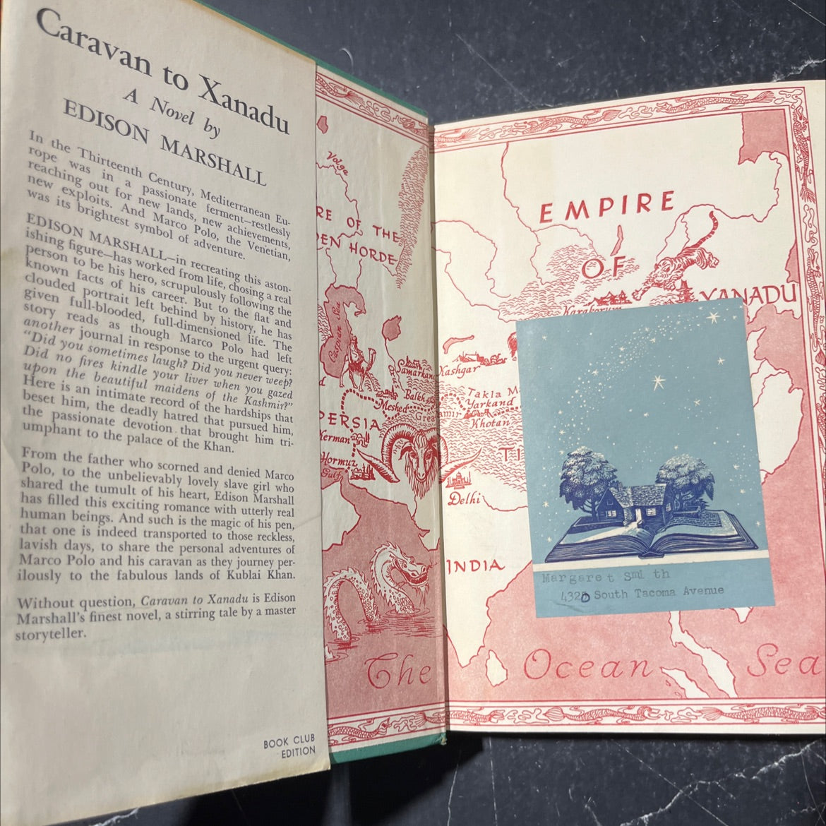 caravan to xanadu a novel of marco polo book, by edison marshall, 1953 Hardcover image 4