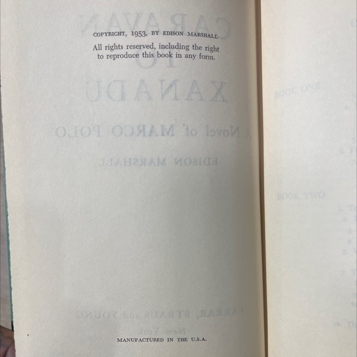 caravan to xanadu a novel of marco polo book, by edison marshall, 1953 Hardcover image 3