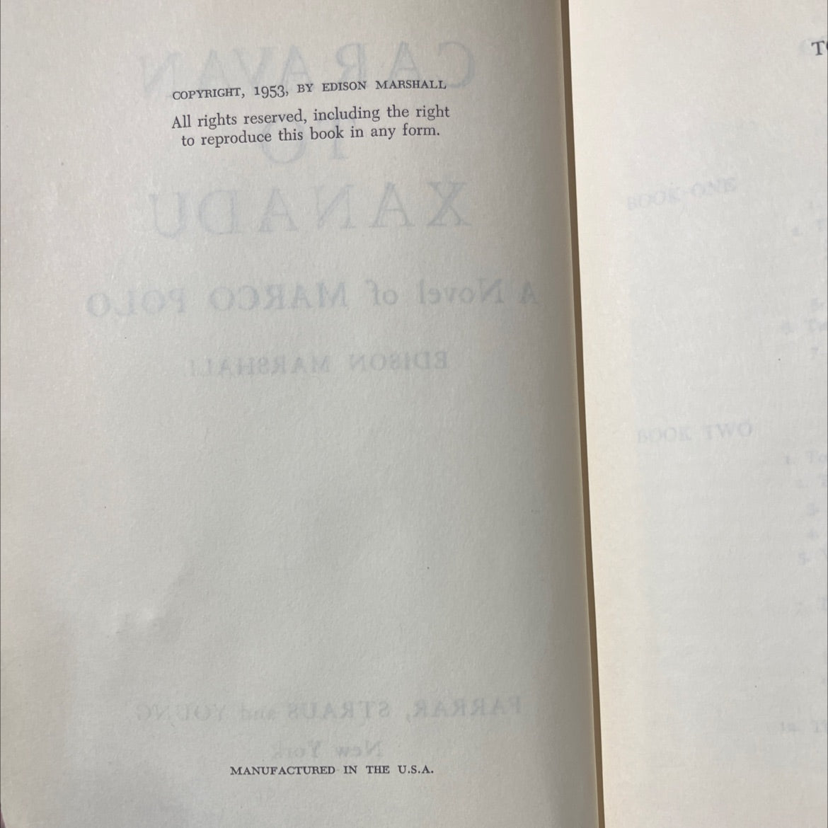 caravan to xanadu a novel of marco polo book, by edison marshall, 1953 Hardcover image 3