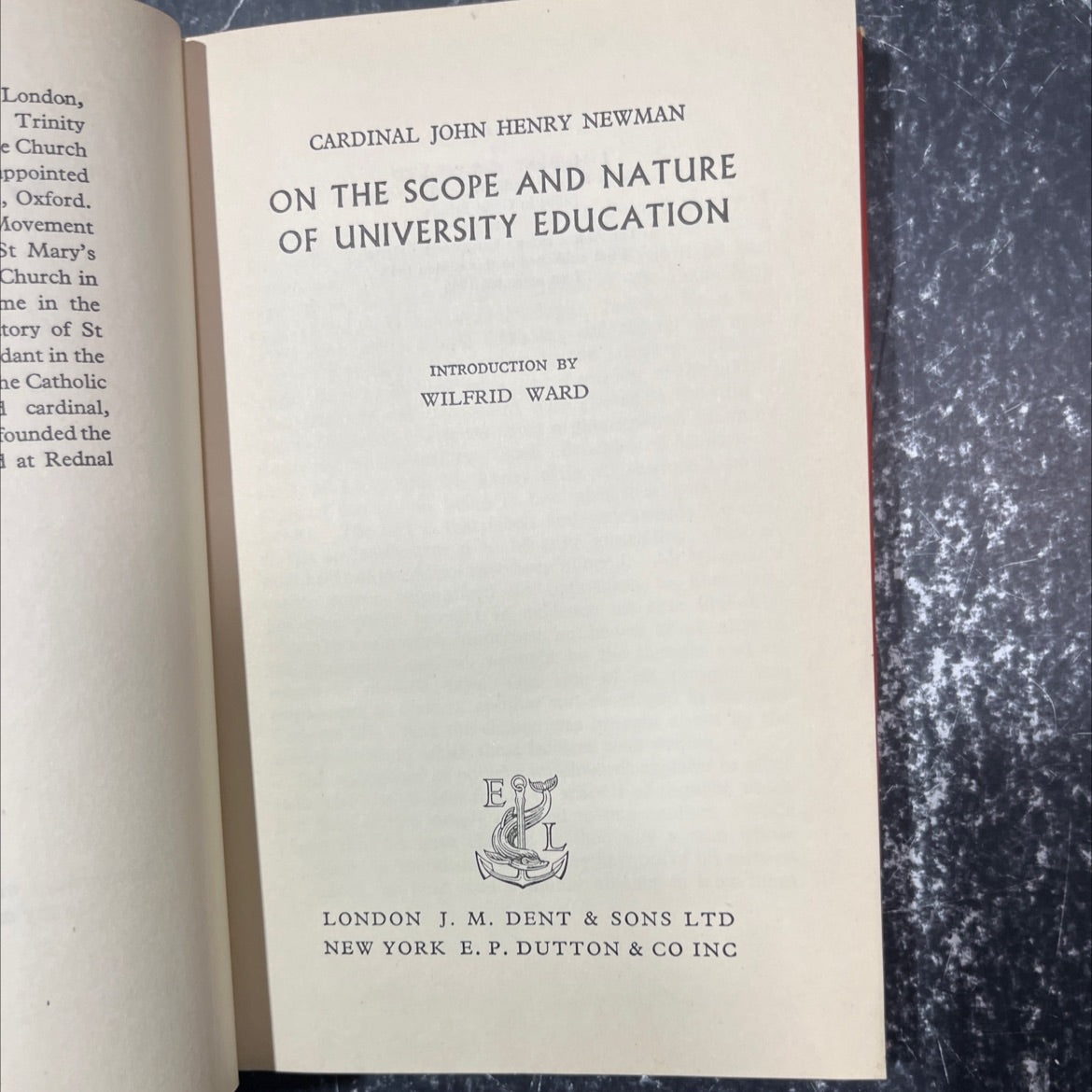 cardinal john henry newman on the scope and nature of university education book, by john henry newman, 1956 Hardcover image 2