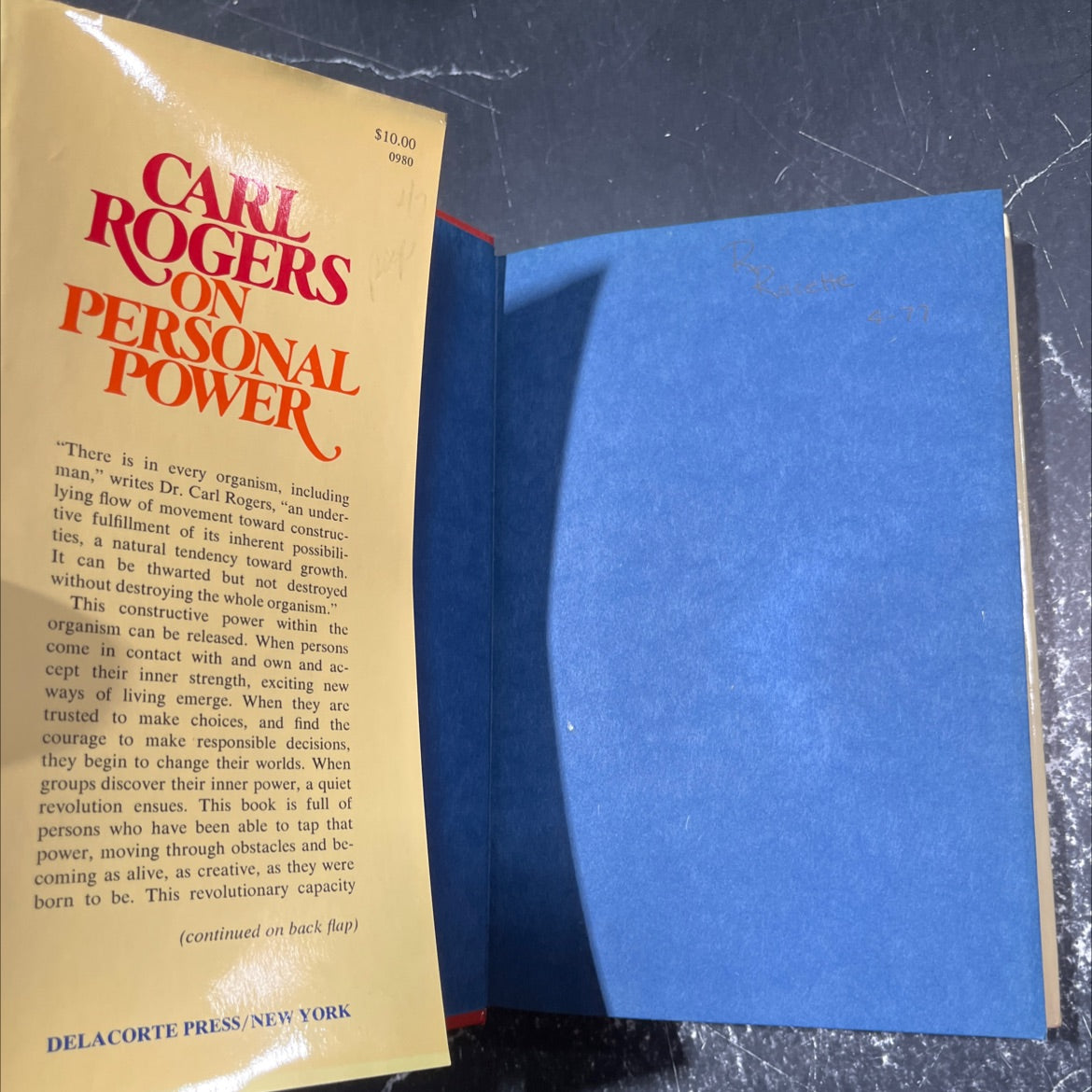 carl rogers on personal power book, by carl r. rogers, 1977 Hardcover image 4