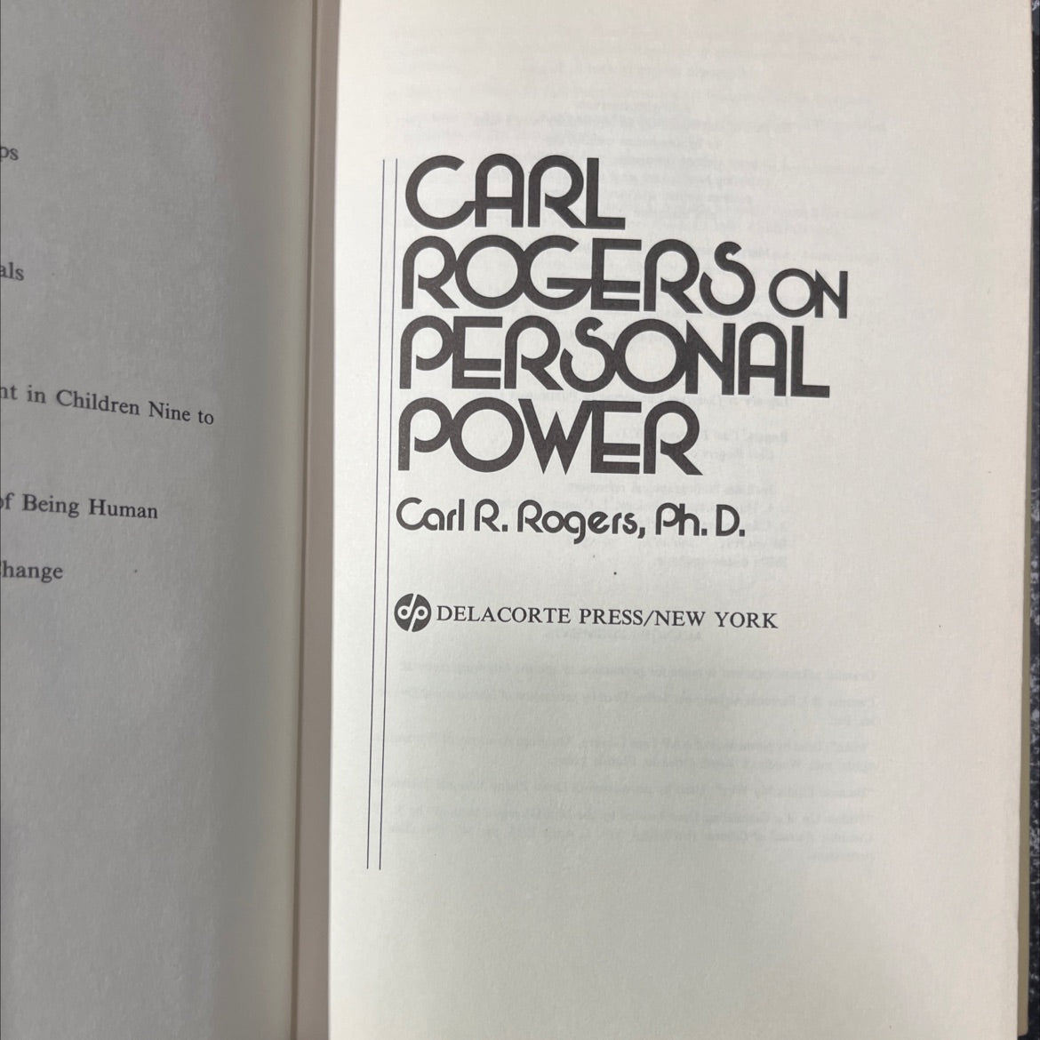 carl rogers on personal power book, by carl r. rogers, 1977 Hardcover image 2