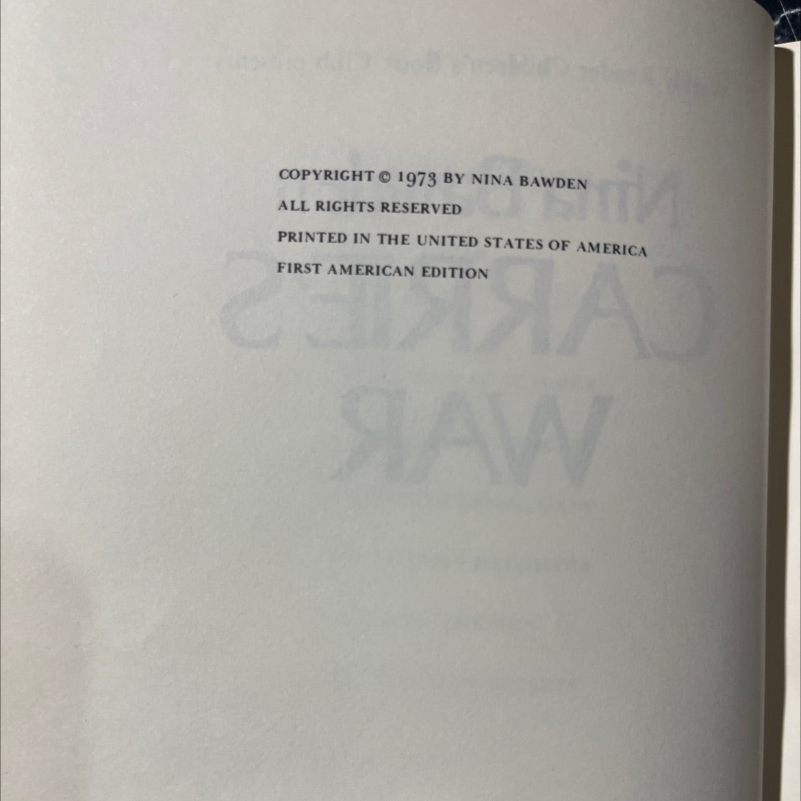 carrie's war book, by nina bawden, 1973 Hardcover image 3