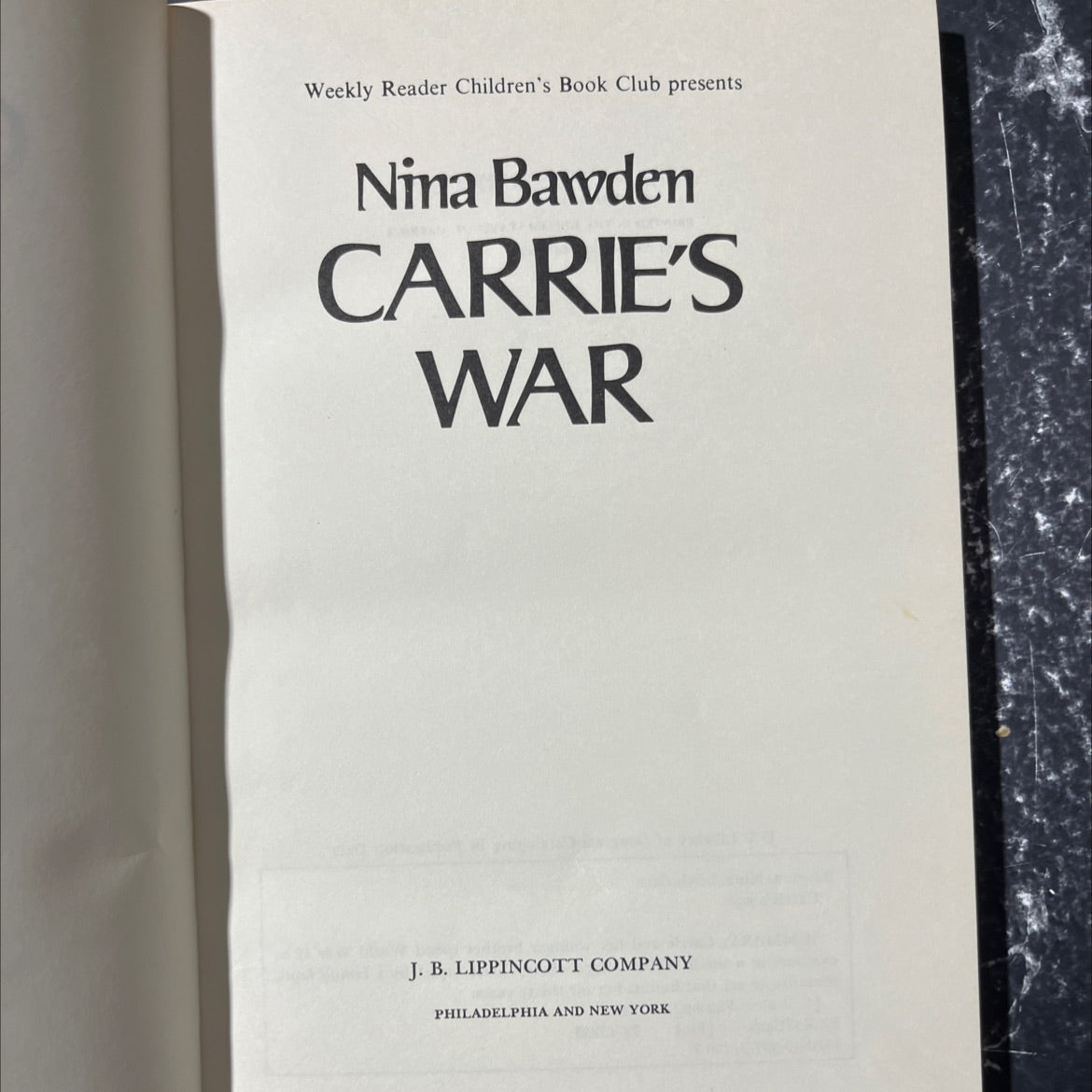 carrie's war book, by nina bawden, 1973 Hardcover image 2