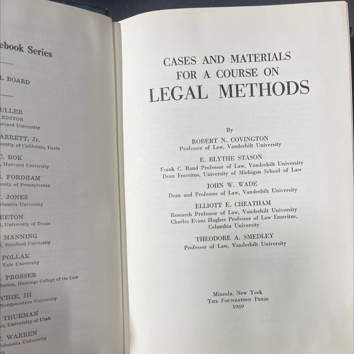 cases and materials for a course on legal methods book, by robert n. covington, e. blythe stason, john w. wade, elliott image 2