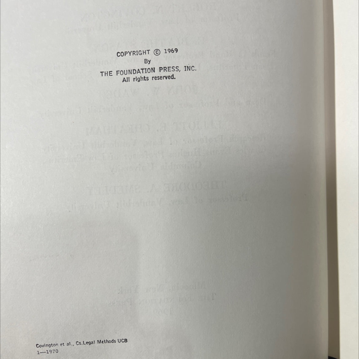 cases and materials for a course on legal methods book, by robert n. covington, e. blythe stason, john w. wade, elliott image 3