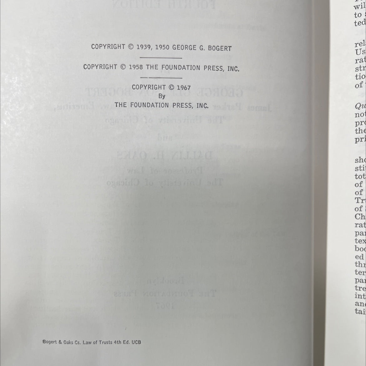 cases on the law of trusts book, by george gleason bogert, dallin h. oaks, 1967 Hardcover image 3