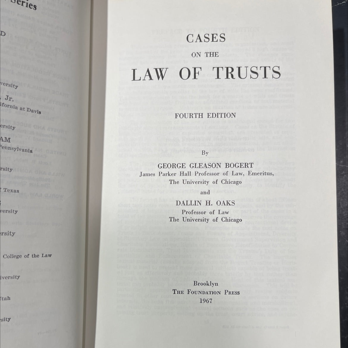 cases on the law of trusts book, by george gleason bogert, dallin h. oaks, 1967 Hardcover image 2
