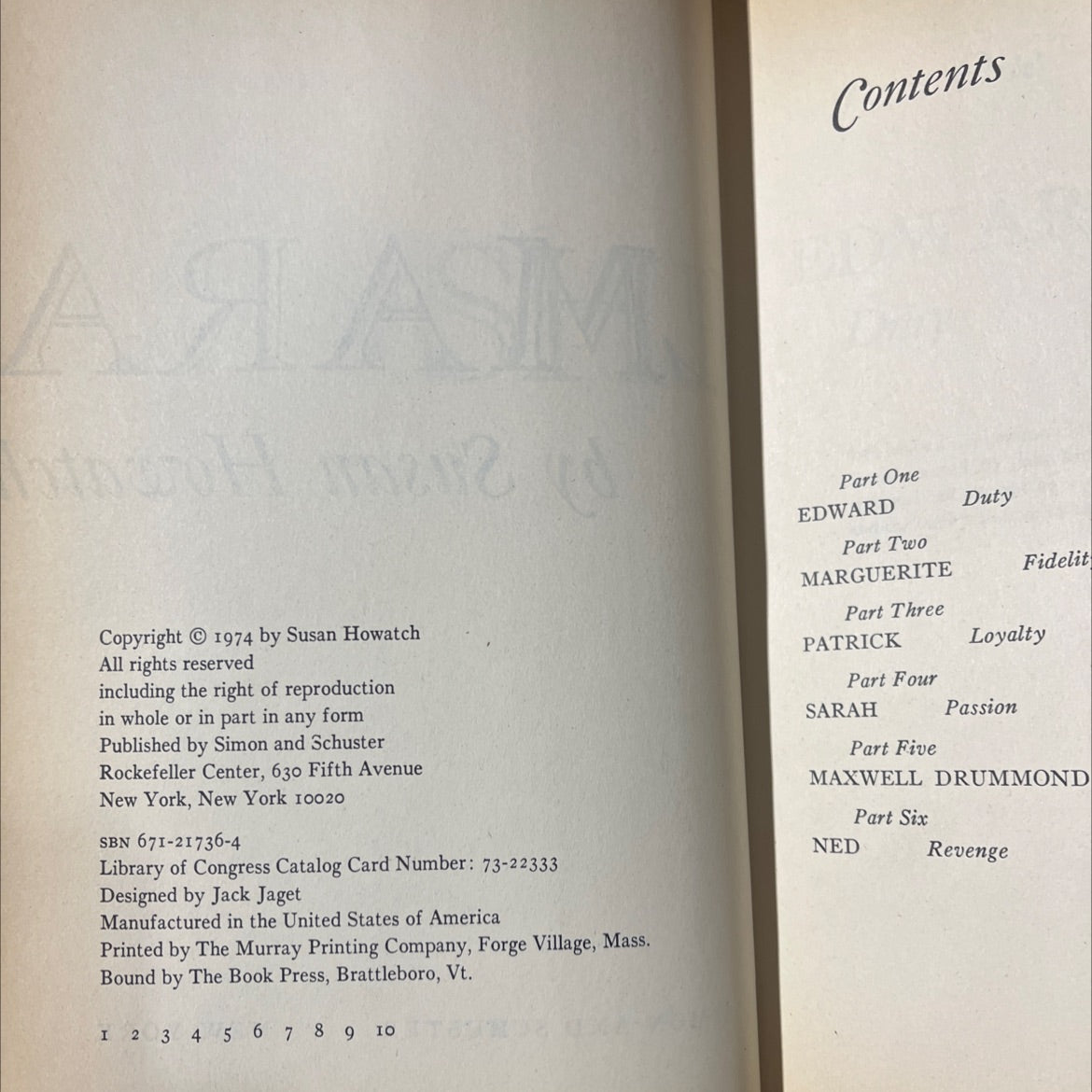 cashelmara book, by Susan Howatch, 1974 Hardcover image 3