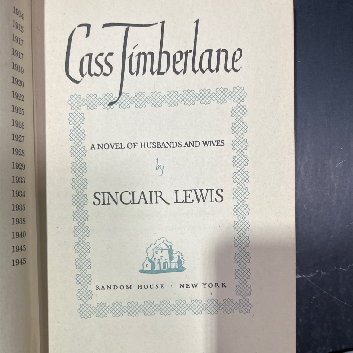 cass timberlane book, by sinclair lewis, 1945 Hardcover image 2
