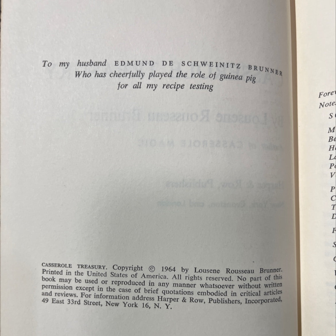 casserole treasury book, by Lousene Rousseau Brunner, 1964 Hardcover image 3