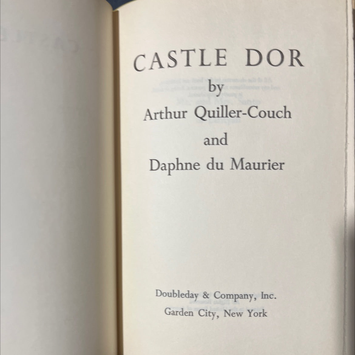 castle dor book, by Arthur Quiller-Couch, Daphne du Maurier, 1962 Hardcover image 2
