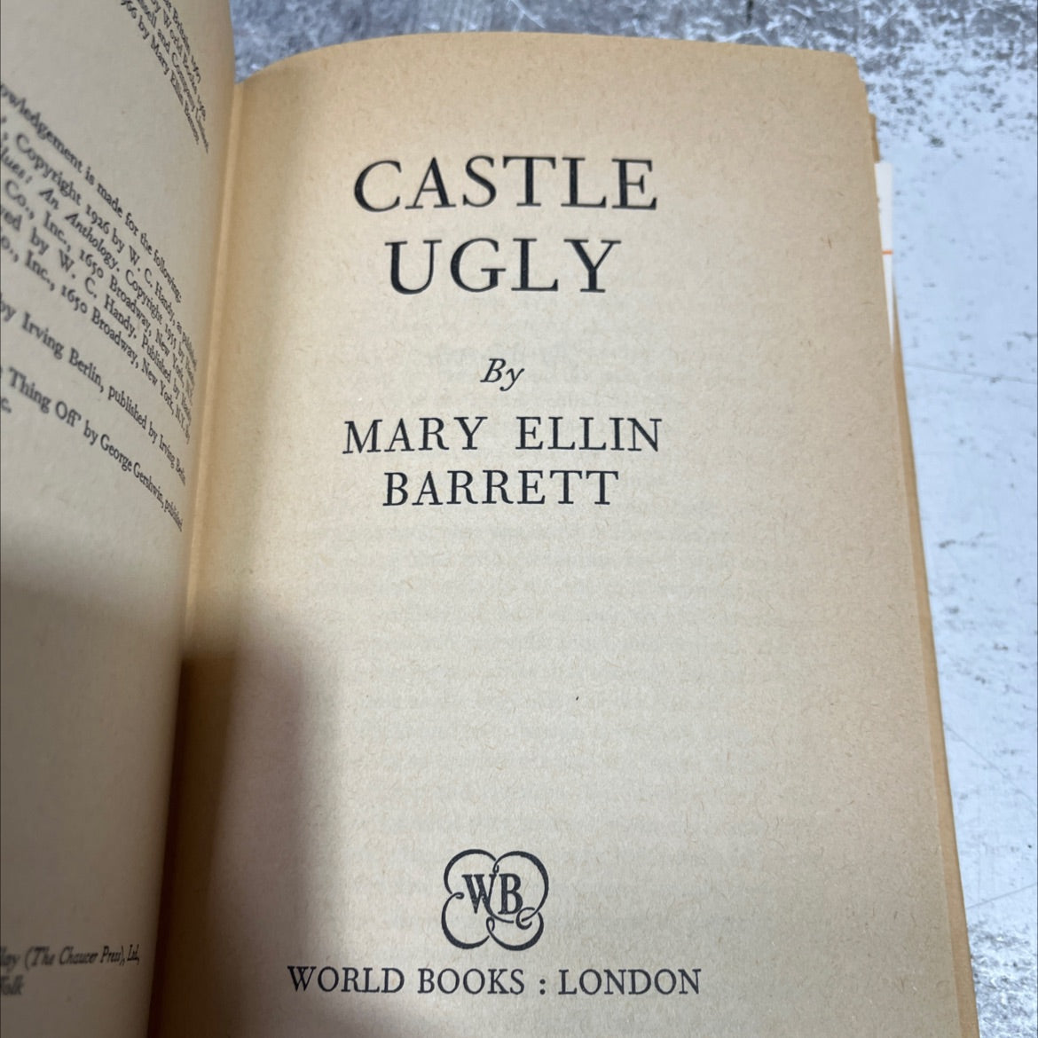 castle ugly book, by mary ellin barrett, 1970 Hardcover image 2