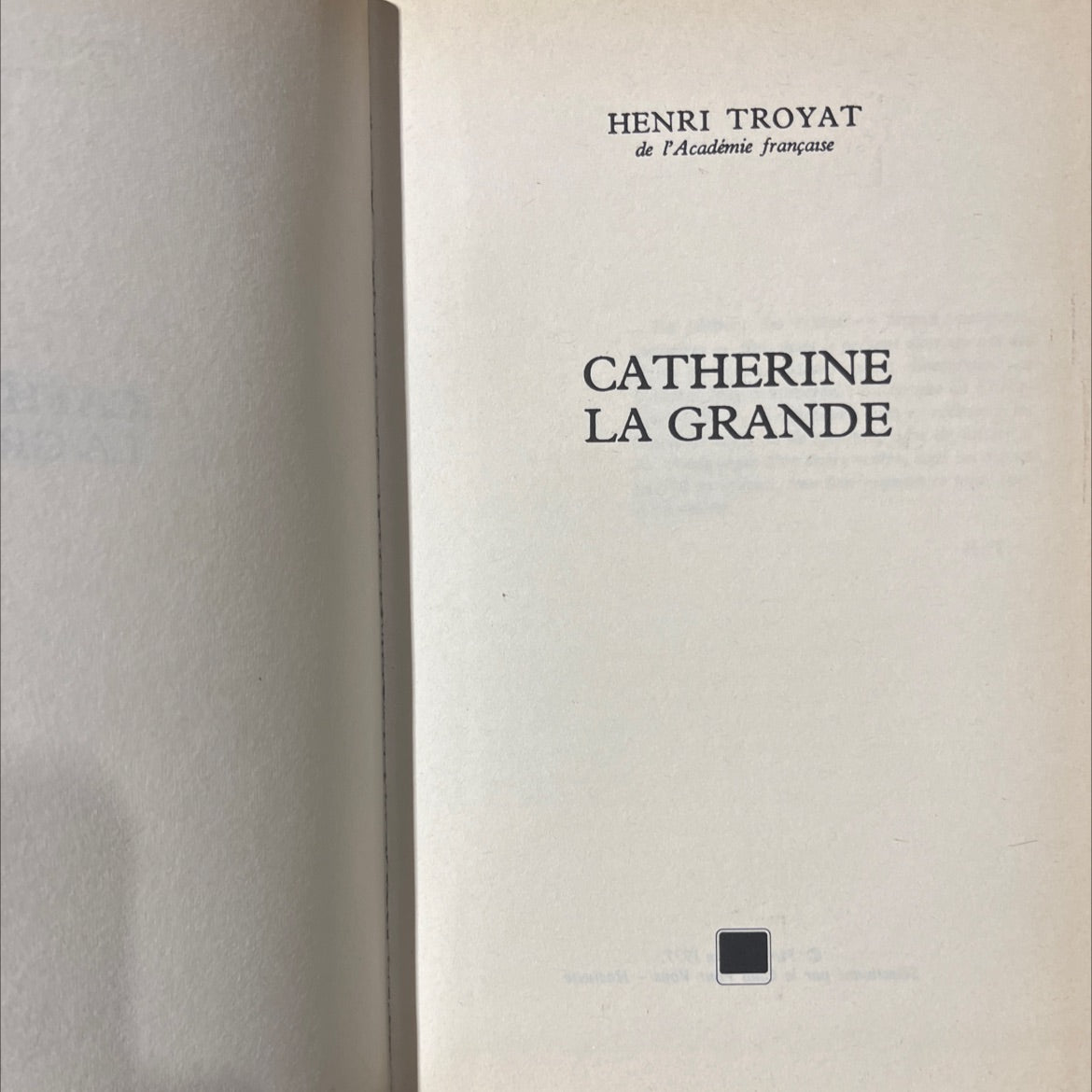catherine the great book, by henri troyat, 1977 Hardcover image 2