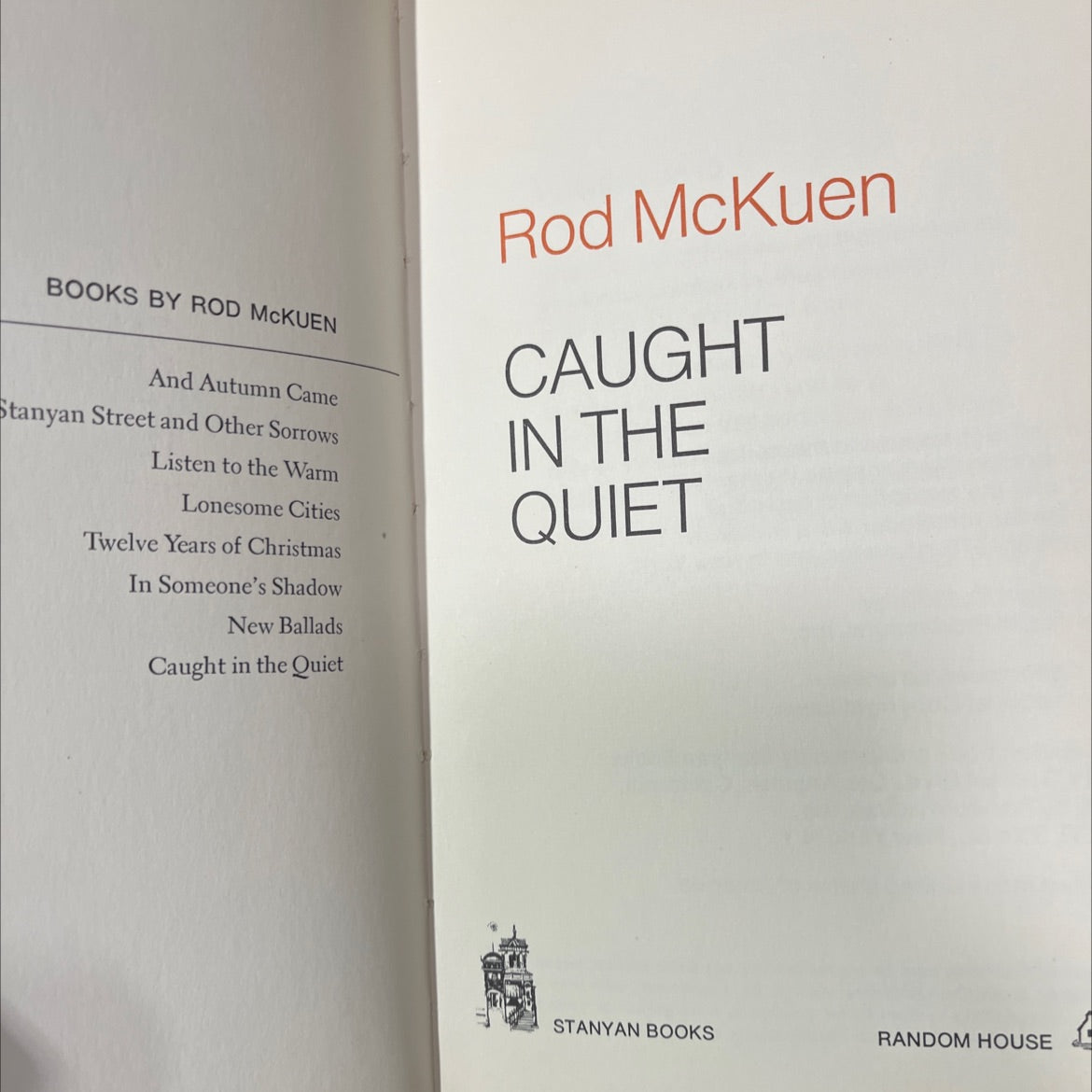 caught in the quiet book, by rod mckuen, 1970 Hardcover image 2