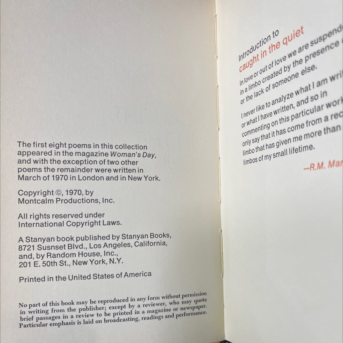 caught in the quiet book, by rod mckuen, 1970 Hardcover image 3