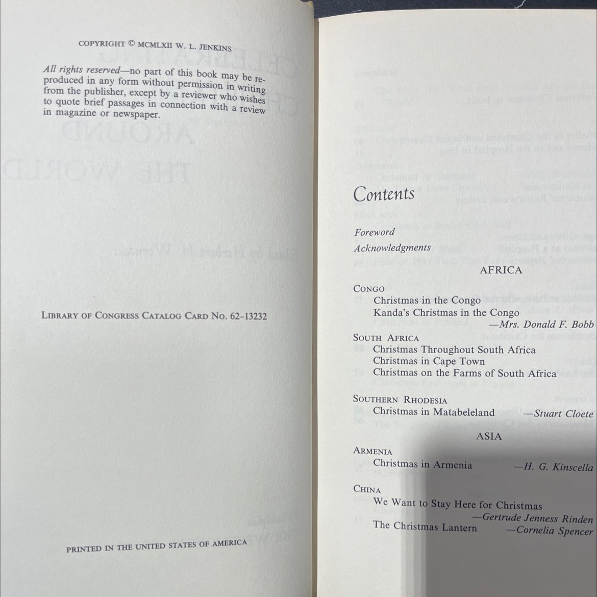 celebrating christmas around the world book, by herbert h. wernecke, 1962 Hardcover image 3