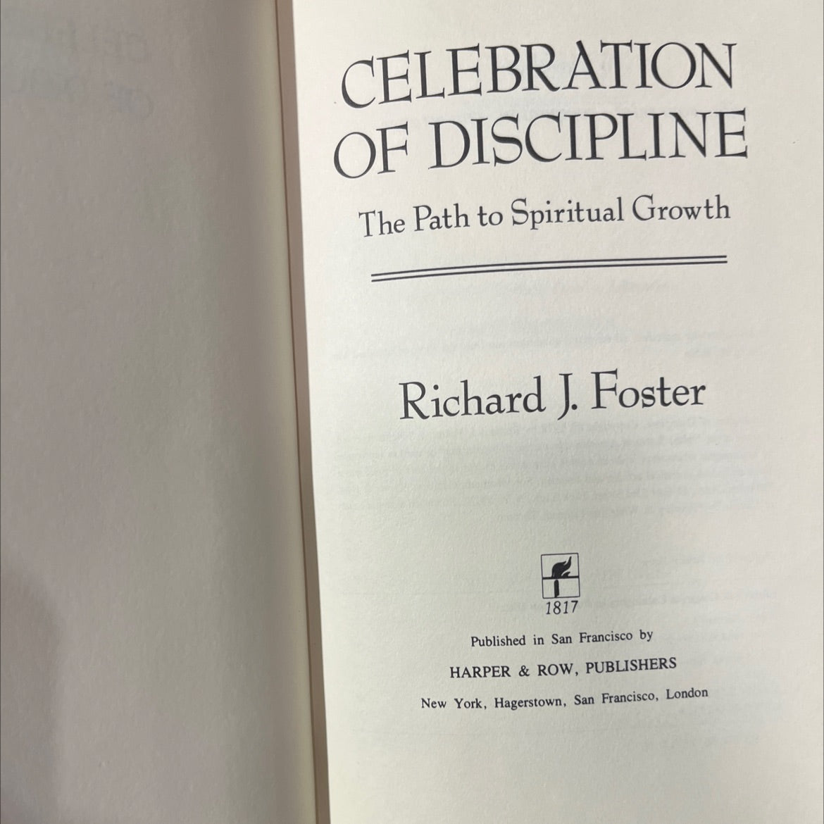 celebration of discipline the path to spiritual growth book, by Richard J. Foster, 1978 Hardcover image 2