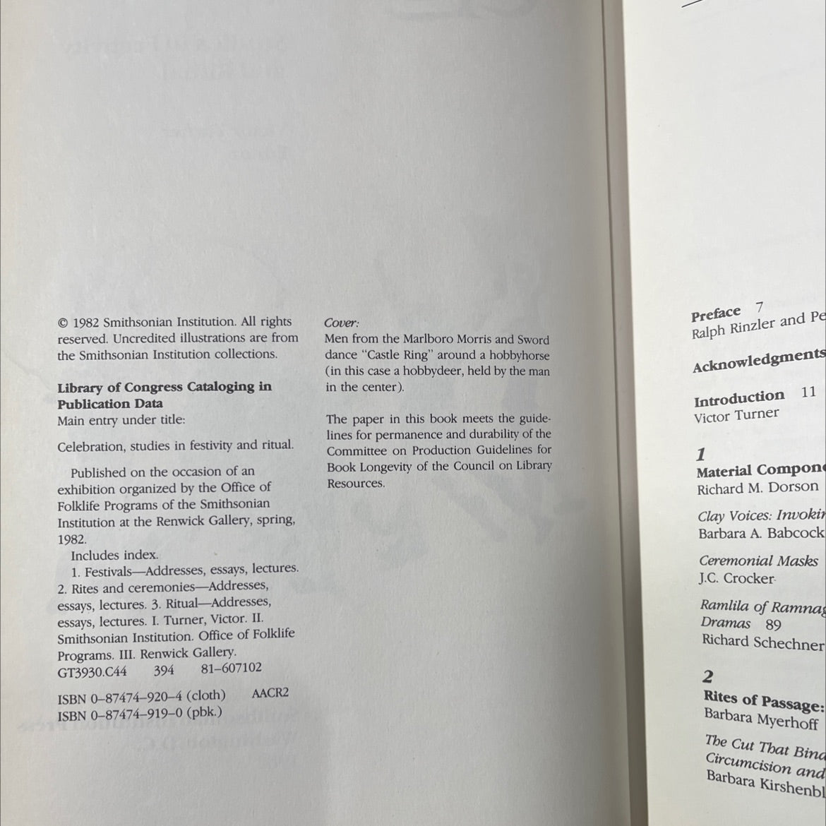 celebration studies in festivity and ritual book, by victor turner, 1982 Hardcover image 3