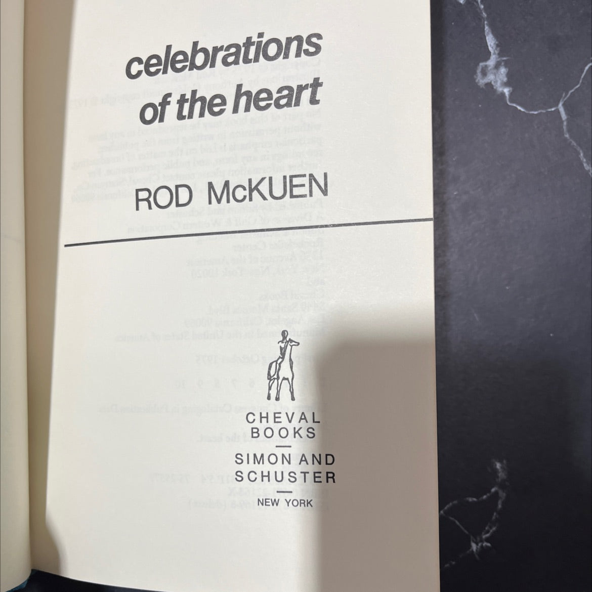 celebrations of the heart book, by Rod McKuen, 1975 Hardcover image 2