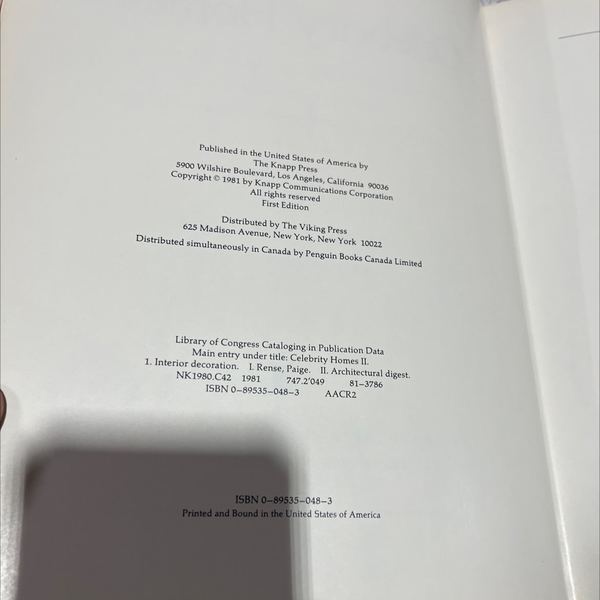 celebrity homes ii book, by Paige Rense, 1981 Hardcover image 3