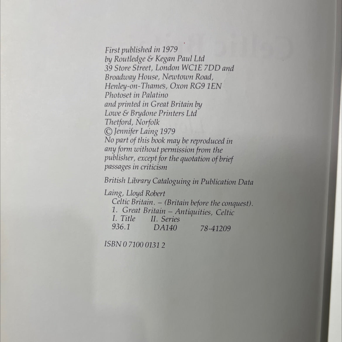 celtic britain book, by lloyd laing, jennifer laing, 1979 Hardcover image 3