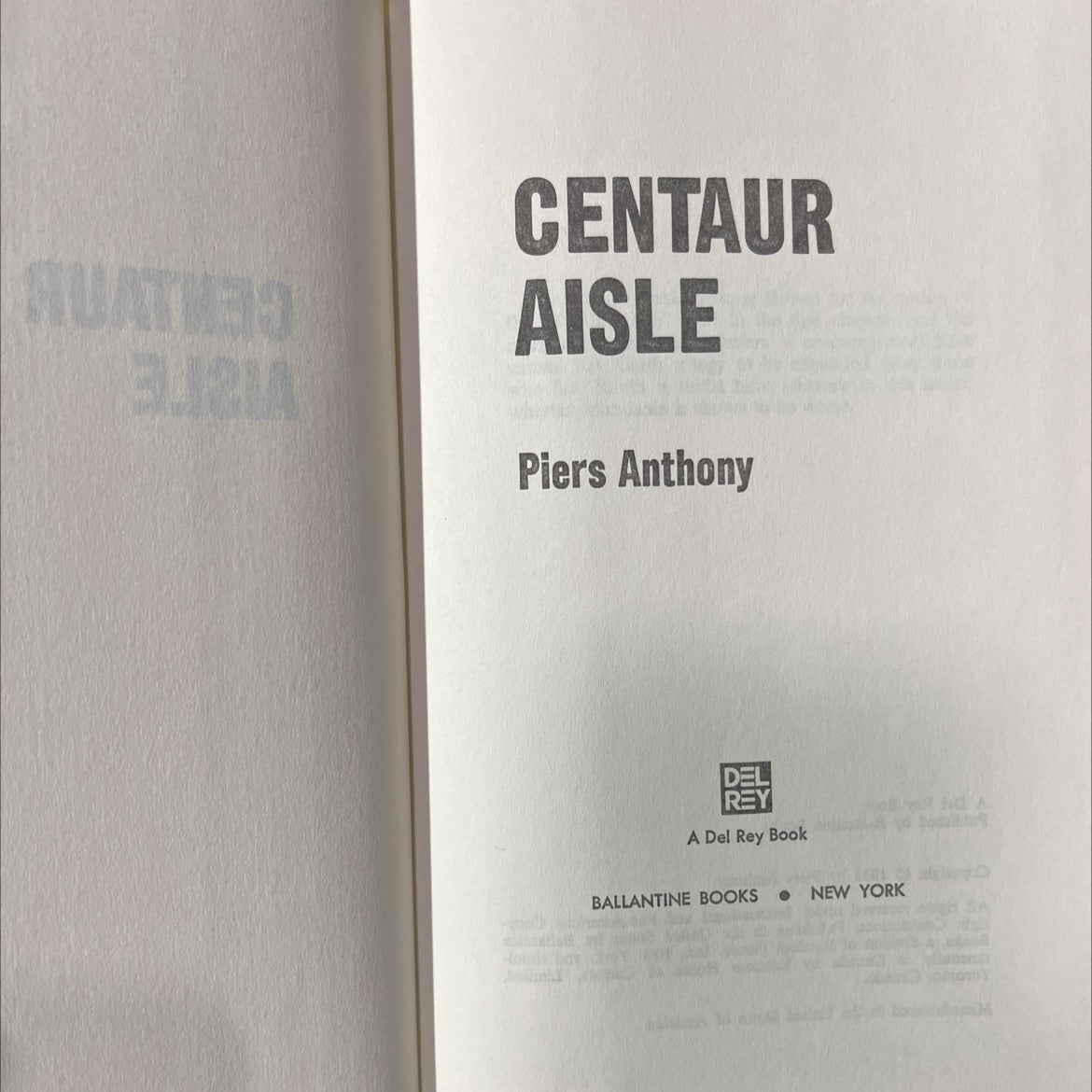 centaur aisle book, by Piers Anthony, 1981 Hardcover image 2