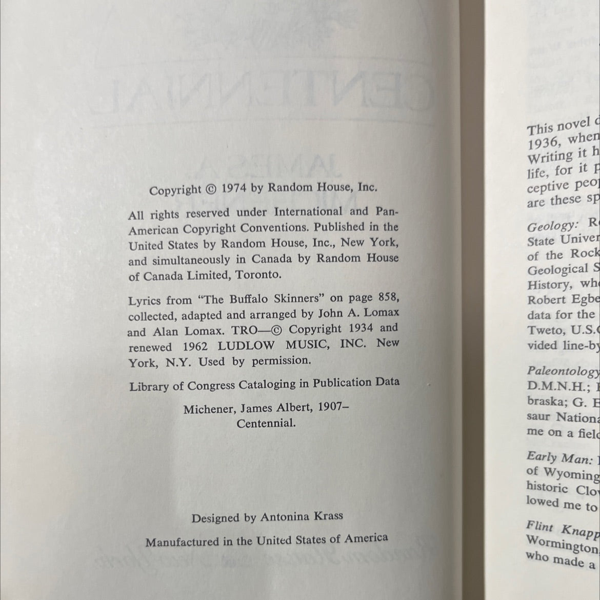 centennial book, by james a. michener, 1974 Hardcover image 3