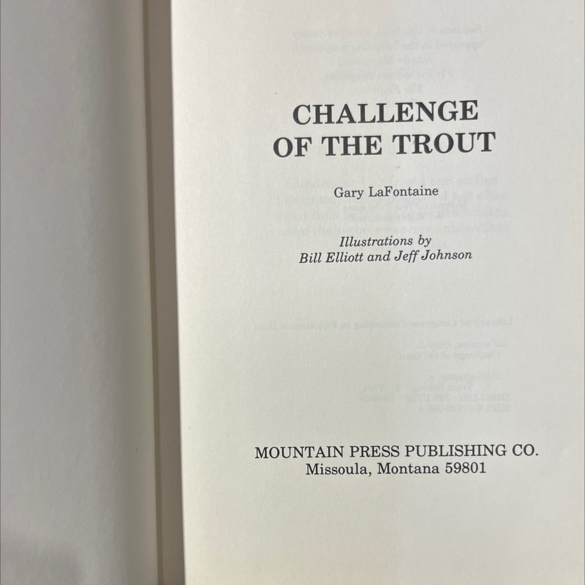 challenge of the trout book, by Gary LaFontaine, 1976 Hardcover image 2