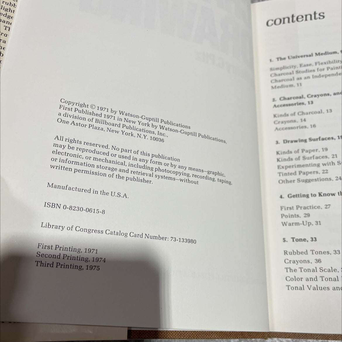 charcoal drawing book, by Henry C. Pitz, 1975 Hardcover image 3