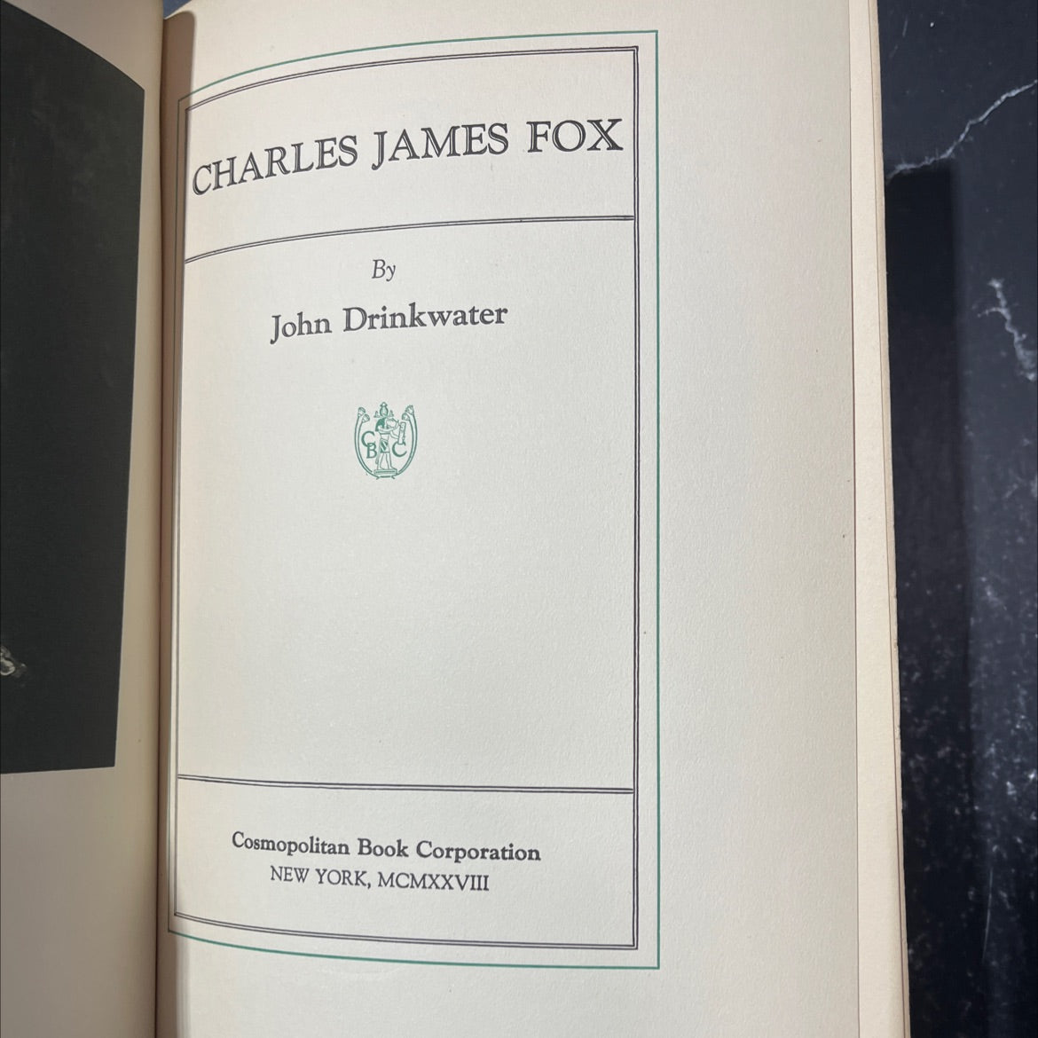 charles james fox book, by john drinkwater, 1928 Hardcover image 2