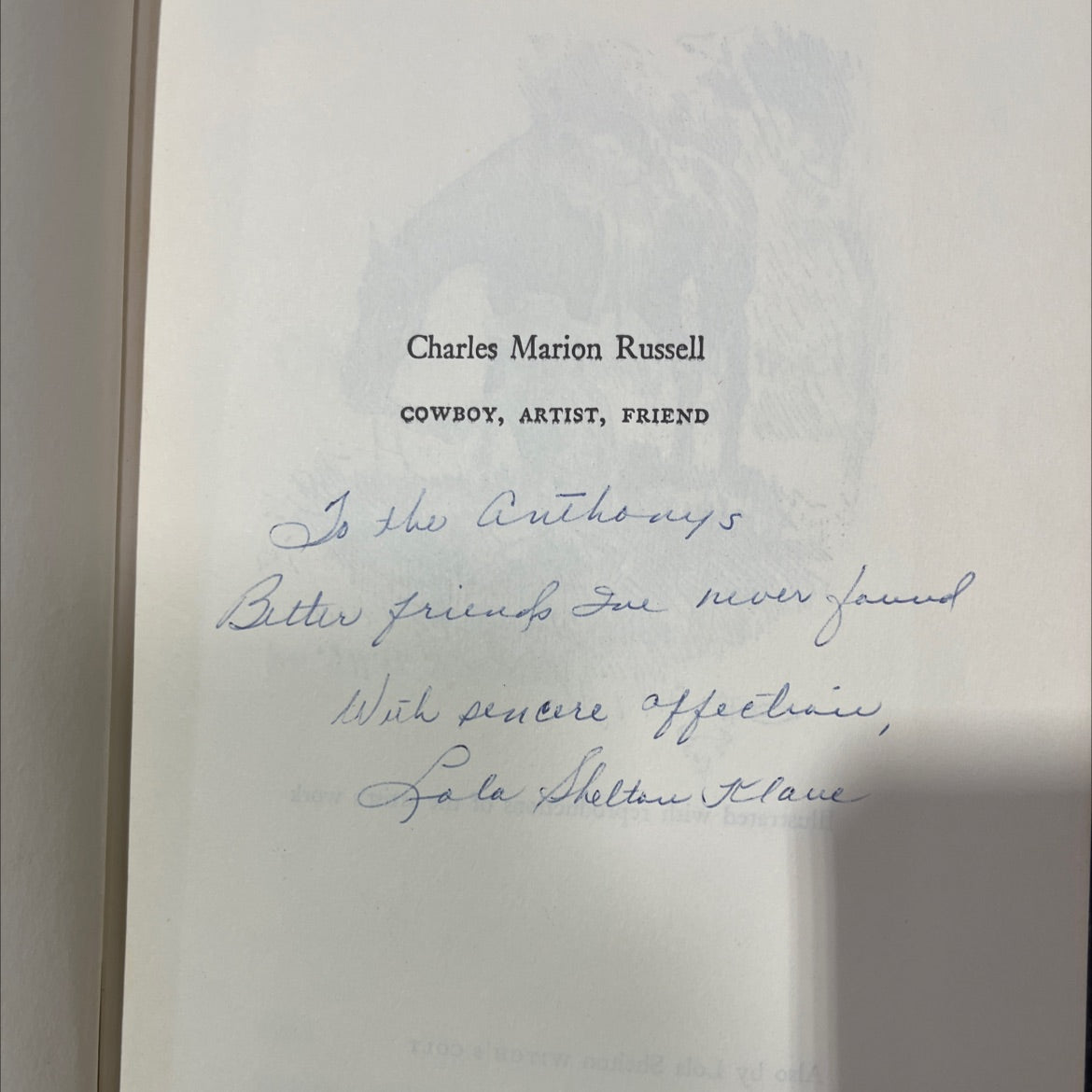 SIGNED charles marion russell cowboy, artist, friend book, by lola shelton, 1962 Hardcover, First Edition, Vintage image 4