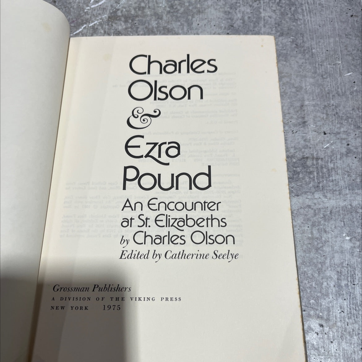charles olson & ezra pound an encounter at st. elizabeths book, by charles olson, 1975 Hardcover image 2