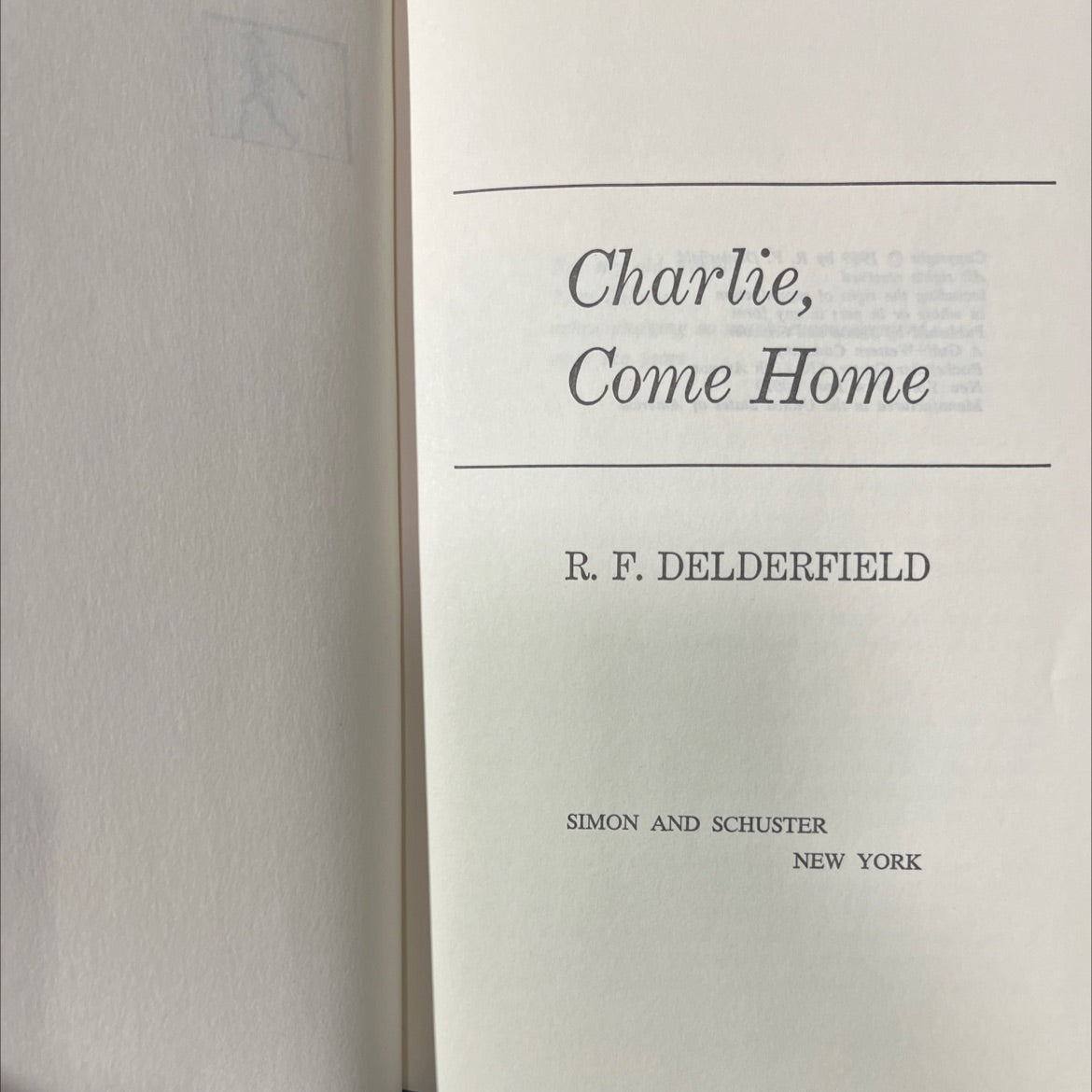 charlie, come home book, by r. f. delderfield, 1969 Hardcover image 2