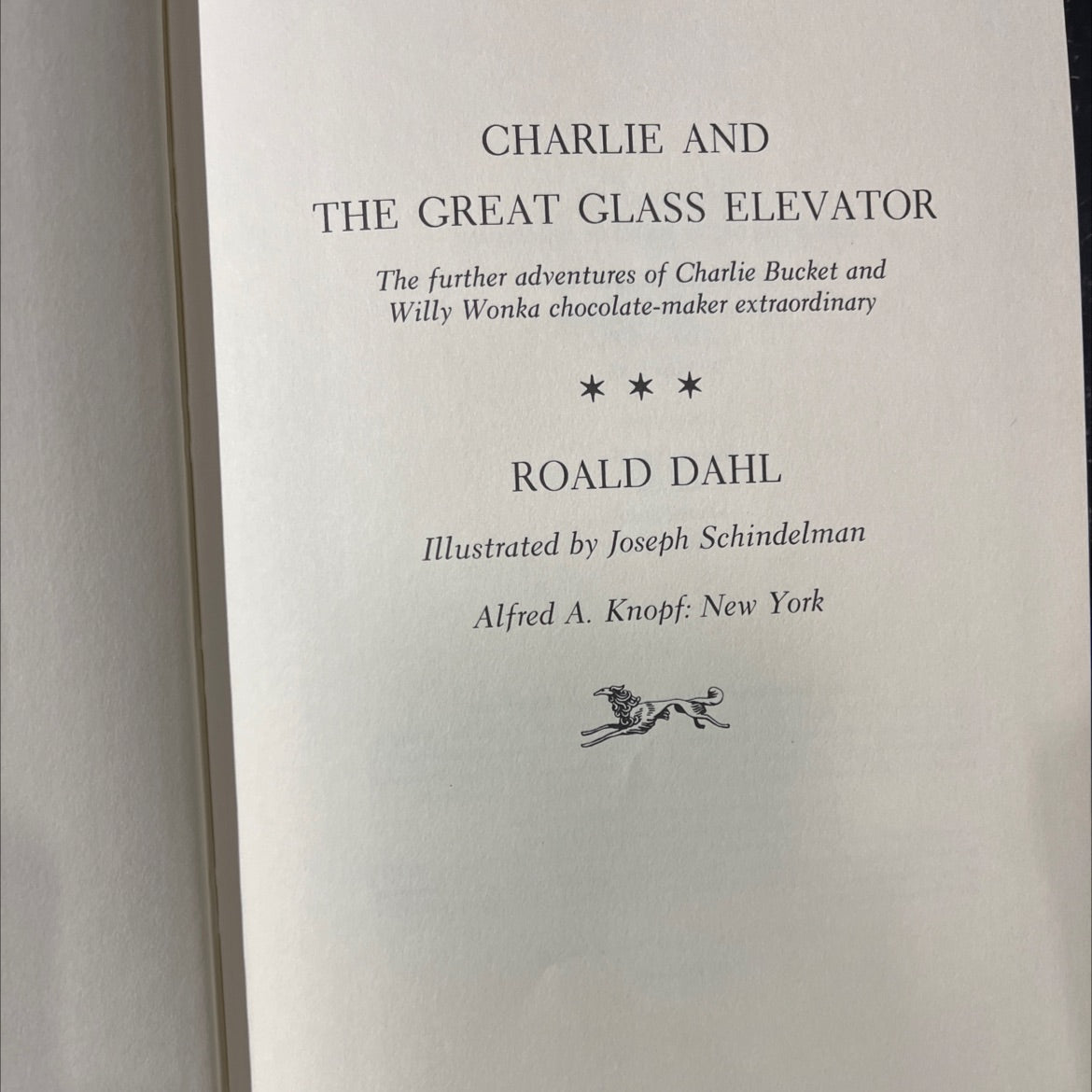 charlie and the great glass elevator book, by roald dahl, 1972 Hardcover image 2